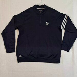 Adidas Pullover Size L Navy Blue Climalite Long Sleeve Quarter‎ Zip Golf Mens